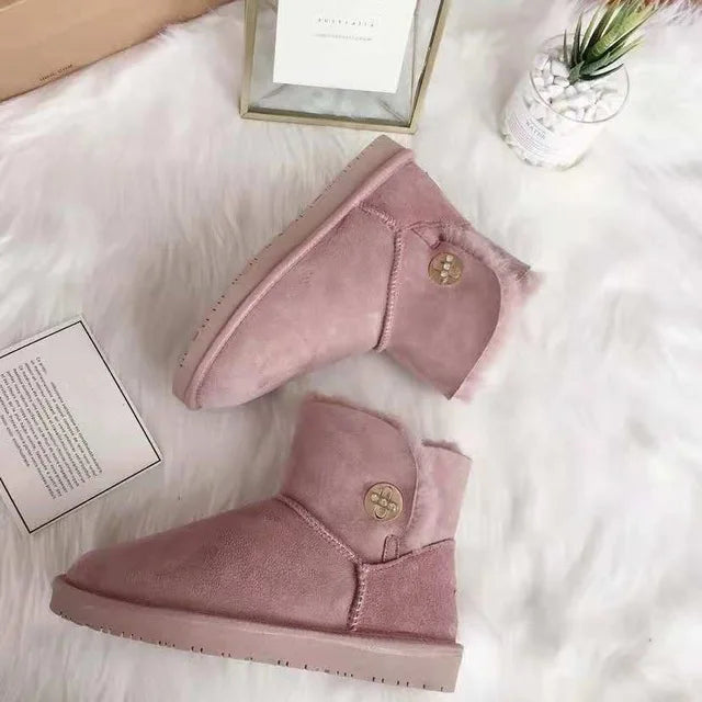 New Arrival 2022 Natural Fur 100% Genuine Sheepskin Snow Boots Shoes Women Wool Women Winter Snow Boots Brand Boots Women Shoes