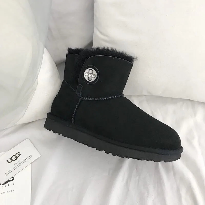 New Arrival 2022 Natural Fur 100% Genuine Sheepskin Snow Boots Shoes Women Wool Women Winter Snow Boots Brand Boots Women Shoes