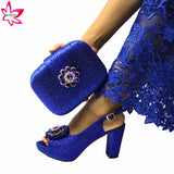 2022 High Quality Classics Style Italian Women Shoes Matching Bag Set in Golden Color Comfortable Heels for Garden Party