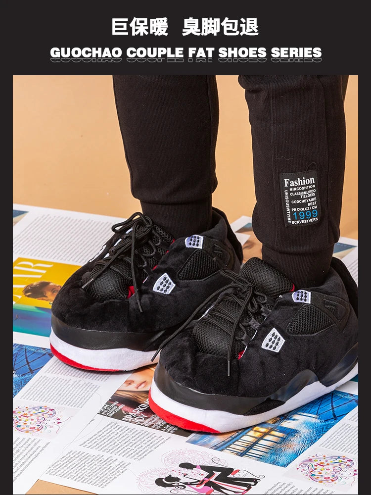 Unisex Winter Warm Home Slippers Women/Men One Size Sneakers Lady Indoor Cotton Shoes Woman House Floor Sliders Ladies Slippers