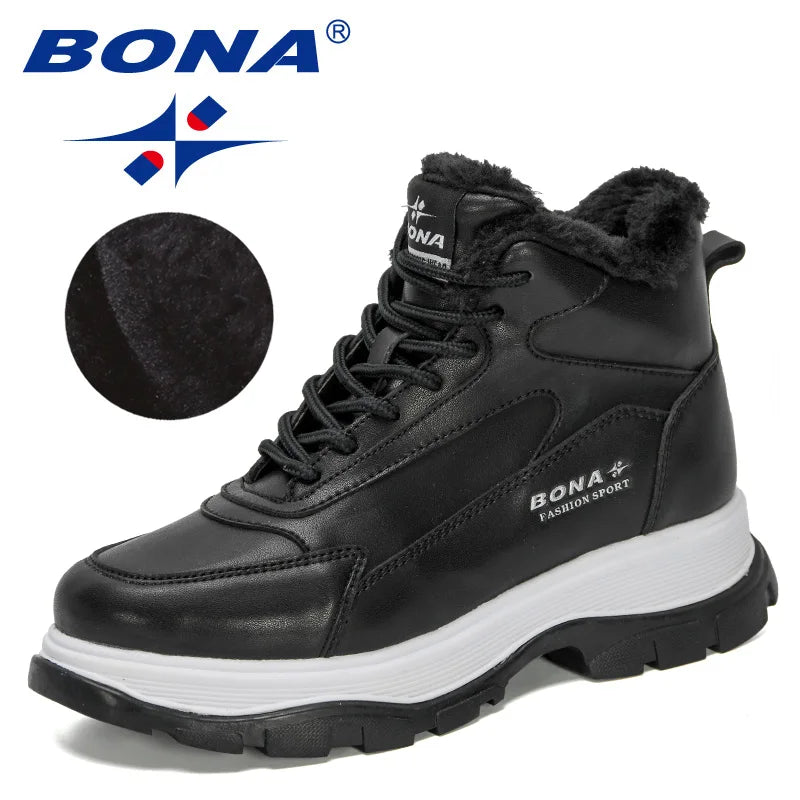 BONA 2022 New Designers Classics Winter Snow Boots Women Fashion Casual High-top Shoes Ladies Plush Warm Platform Ankle Boots