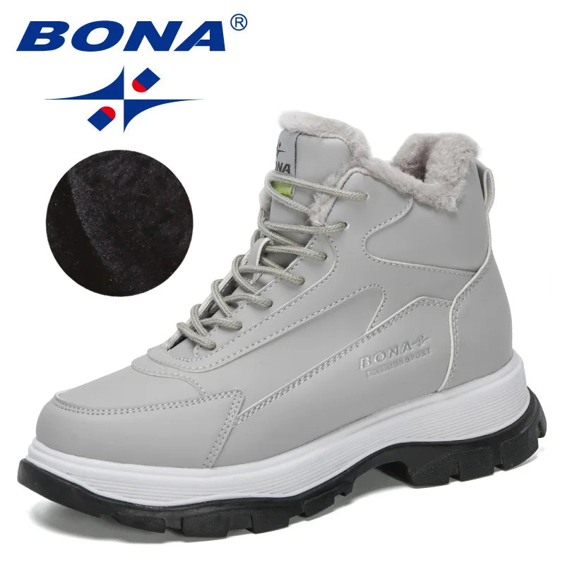 BONA 2022 New Designers Classics Winter Snow Boots Women Fashion Casual High-top Shoes Ladies Plush Warm Platform Ankle Boots