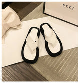 Meotina Flip Flop Sandals Square Toe Slides Summer Platform Wedge Slippers Fashion 2023 Design Sandasl Women Shoes White