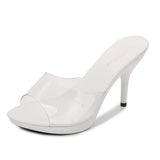 2021 New Transparent Crystal Slippers Outdoor Beach Summer Sandal Walk Show High Heels Sexy Party Dress Women Shoes Eight Colors