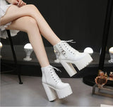 2025 Autumn new 14 cm thick with super high heel  boots sexy nightclub catwalk short boots casual knight boots