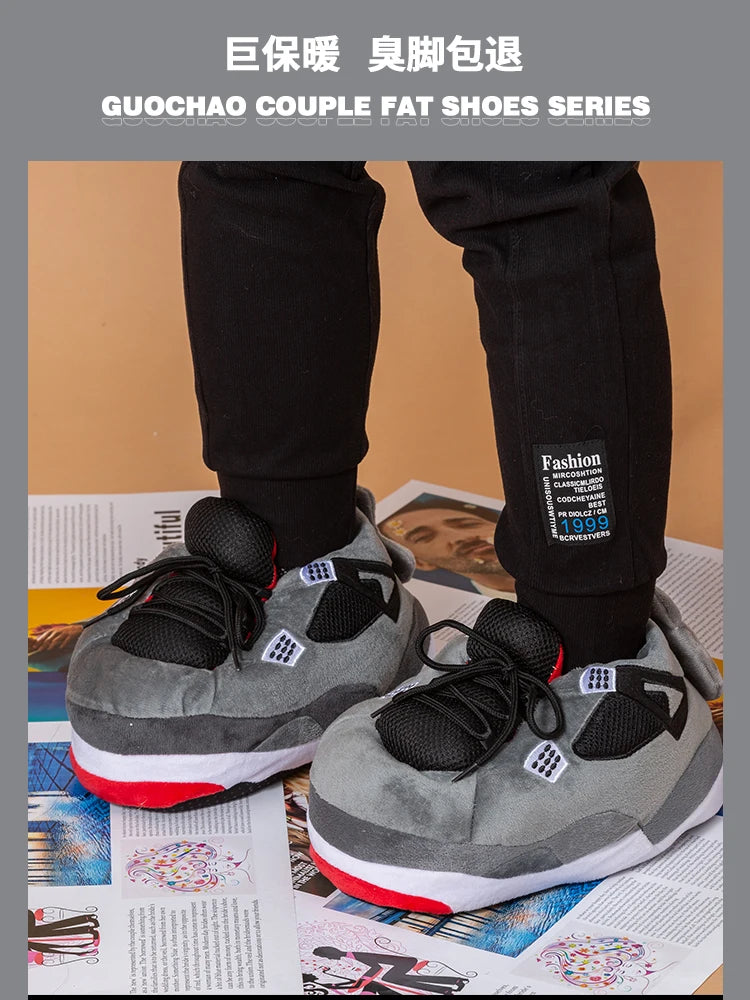 Unisex Winter Warm Home Slippers Women/Men One Size Sneakers Lady Indoor Cotton Shoes Woman House Floor Sliders Ladies Slippers