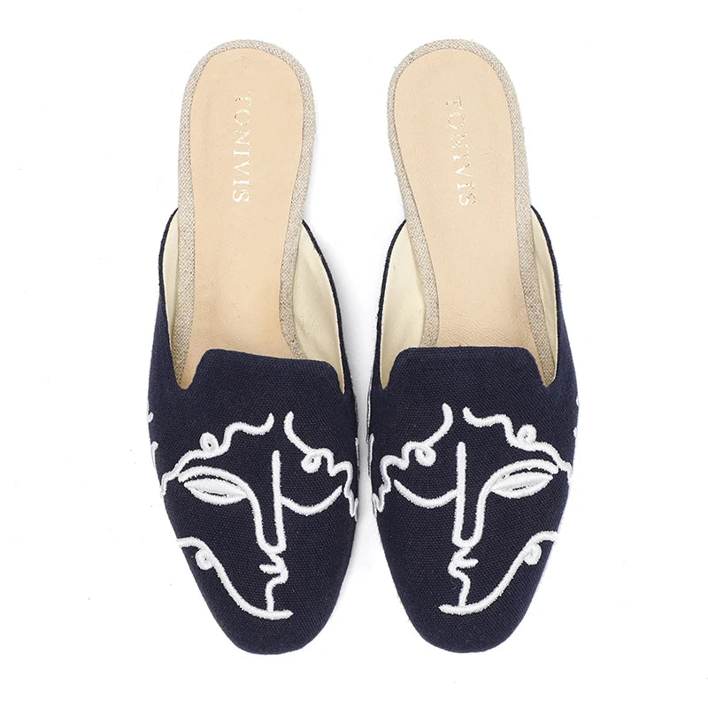 2021 Terlik Slides Hemp Rubber Spring/autumn Canvas Zapatos De Mujer Unicornio Mules Slippers For House Dearfoam Girls