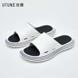 UTUNE Runway Slippers Women Summer Shoes Outside EVA Outdoor Slides Men Soft Thick Sole Non-slip Beach Pool Sandals Indoor Bath