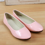 Candy Color Loafers Summer Ladies Flat Shoes Patent Leather Women Flats Comfortable Slip On Shoes Woman Plus Size EU42 WSH2215