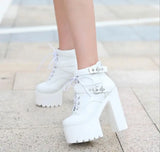 2025 Autumn new 14 cm thick with super high heel  boots sexy nightclub catwalk short boots casual knight boots
