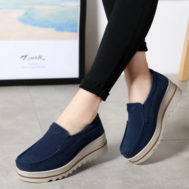 New Spring Women casual Shoes woman Platform Slip On Flats Sneakers women Suede Ladies Loafers Moccasins Shoes Woman tenis