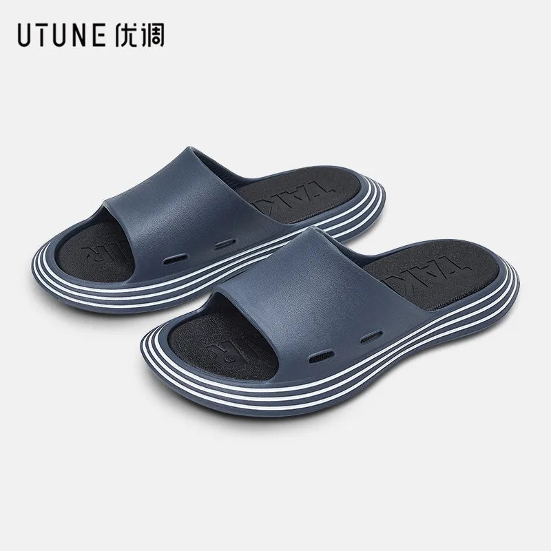 UTUNE Runway Slippers Women Summer Shoes Outside EVA Outdoor Slides Men Soft Thick Sole Non-slip Beach Pool Sandals Indoor Bath