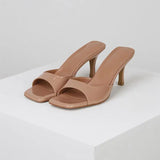 High-heeled sandal slippers-New British style women's slippers high heels
