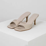 High-heeled sandal slippers-New British style women's slippers high heels