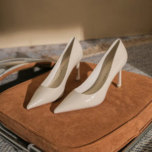 Pointed high heels fine heeled simple versatile high-heeled single shoes high heels