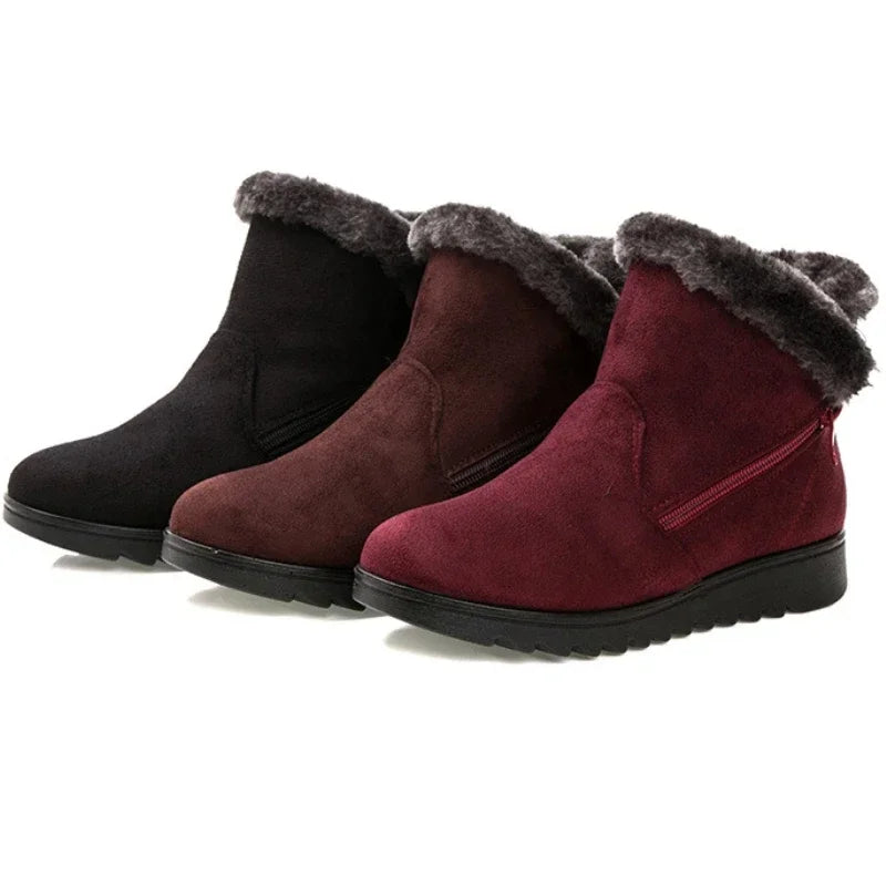 Winter Boot Women Non Slip Plush Snow Boots Zipper Fashion Comfort  Ankle Boot Sizes 35-43 2025 New Couples Platform Short Boots