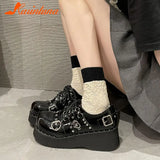 Wedge High Heels Y2k Shoes 2023 Summer Hot Star Graffiti Women Shoes On Platform Punk Gothic Lolita Mary Jean Platform Shoes
