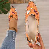 Women Pointed Toe Flat Shoes Solid Color Knitted Slip on Shoes Women Casual Breathable Ballet Flats Woman Loafers Mary Jane Shoe