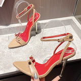 Eilyken Street Style Sexy Rivet Stiletto High Heels Women Sandals 2025 Summer Buckle Strap Wedding Party Female Shoes