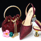 Fashion Summer 2023 Beads Decorated Muffin Bottom Sandals Wear Comfortable And Versatile Elegant Ladies Shoes And Bag Set