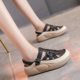 Trendy Sports Women's Sandals 2024 Summer New Headed Hollow Leisure Breathable Thick Sole Women's Shoes Luxury Sandals Designers