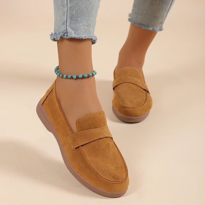 Classic Woman Moccasins Summer Fashion Colorful Slip-on Flat Shoes Ladies Brand Design Casual Artifical Suede Loafers Plus Size