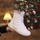 2024 Hot Sale Shoes for Women Round Toe Women's Boots Winter Plush Fleece for Warmth Solid Short Barrel Platform Zipper Boots