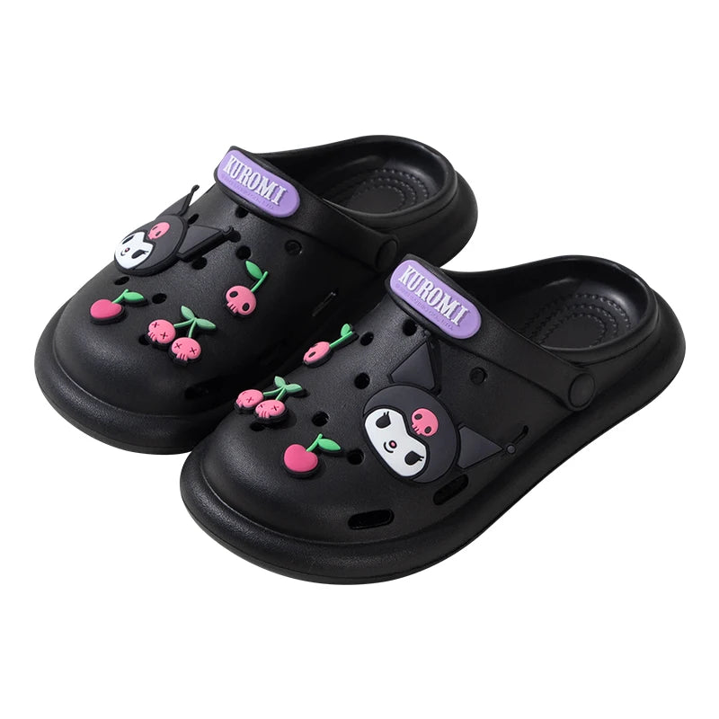 Sanrio Women Cute Slides Summer Outdoor Sandals Non Slip Cloud Kuromi Hole Shoes Fashion Design Hello Kitty Slippers