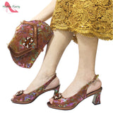 African Shoes and Bag Set, Match with Platform for Dress, High Quality, Royal Blue Color, New Arrivals, 2024