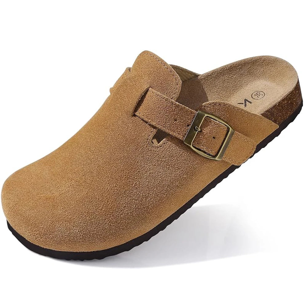 Litfun Classic Cork Clogs For Women Men Cork Footbed Mules For Men Comfort Beach Slippers Slip-on Potato Shoes Evening Sandals
