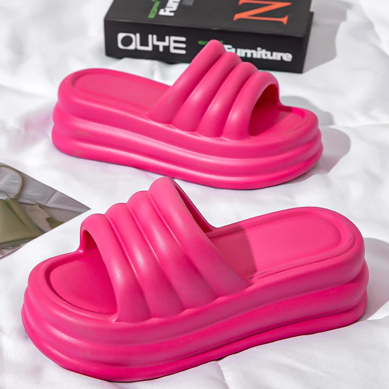 Lucyever High Platform Slippers For Women Open Toe Eva Chunky Sandals Woman 2024 Summer Thick Bottom Beach Flip Flops Female