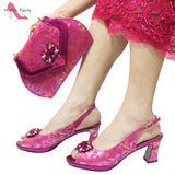 African Shoes and Bag Set, Match with Platform for Dress, High Quality, Royal Blue Color, New Arrivals, 2024