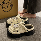 Fashion Beach Garden Shoes DIY Women's Hole Shoes 8cm Sandal Slippers Cartoon Accessories Hole Slippers Shoes for Students Girls