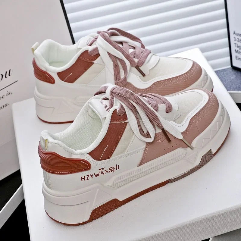 Autumn Women Vulcanize Shoes Flat With Lace-up Sneakers Outdoors Non-slip Casual Comfortable Female Sports Shoes