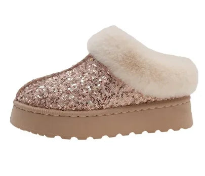 Winter Women Short Plush Warm Snow Boots Casual Shoes New 2024 Suede Fur Chelsea Ankle Boots Flats Platform Ladies Shoes