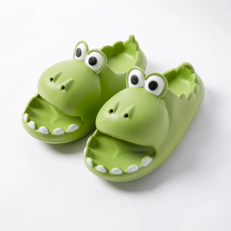 2023 Unisex Small Dinosaur Sandals for Women Men Indoor Outdoor Cartoon Home Non-slip Thick Bottom EVA Slippers Bathroom Shoes