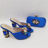 Classic Green Color Pointed Wine Glass Heel Design Ladies Shoes Dual-Use Ladies Bags Wedding Party Shoes Bag