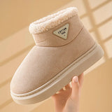 Evshine Winter Fur Fluffy Snow Boots For Women Warm Plush Lined Cotton Boots Soft Cozy House Cotton Shoes Casual Fuzzy Snow Boot