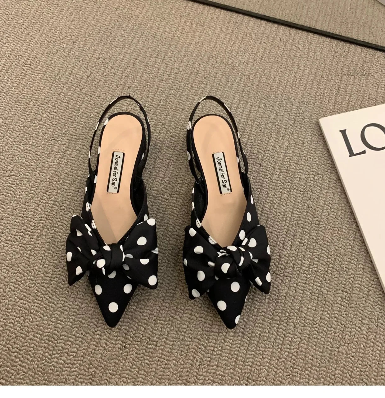 Bow Sandals Women 2022 Summer Pointed Low Heel Sandals Women Fashion Baotou Thin Strap Sandals High Heels Sandalias De Mujer