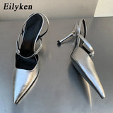 Eilyken 2025 Spring Women Slingback Shoes Fashion Shallow Buckle Strap Elegant Snadal Low Thin Heels Dress Pumps Zapatos