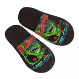 Chaussons Animés Rat Fink Personnalisés Anime Dessin Animé pour Femmes, Chaussons d'Hôtel Confortables en Mousse à Mémoire, À Enfiler