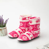 House Fluffy Slipper Womens Winter Warm Christmas Elk Fur Contton Plush Anti Skid Grip Sole Indoor Home Female Room Shoes Boots
