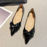 Pointed Shoes Women's Summer Soft Sole 2022 New Women's Shoes Shallow Mouth Scoop Shoes Flat Heel Solid Color Leather Flats