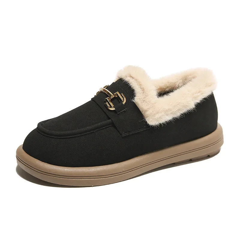 Winter New Flat Slippers for Women Thick and Stylish Versatile and Casual Walking Shoes  Lazy People Cotton Shoes for One Foot