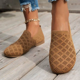 Summer Mesh Fabrics Breathable Flats Women Shoes Ventilate Lace Leisure Loafers Mom Shoes Comfort Casual Light Sneakers