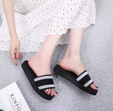 Summer Women's Slippers Fashion Platform Wedge Sandals Outdoor Leisure Flip Flops Travel Beach Slippers High Heel Women Slides