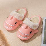 Winter Adults Home Shark Slippers Kids Cute Animal Shoes Woman Man Stuffed Warm Plush Indoor Velvet Soft Cartoon Floor Flip Flop