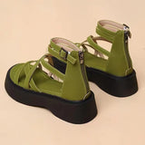 Women'S Sandals, Summer Thick Soles, Cross Woven, Versatile, Back Zippered, Casual Street Style