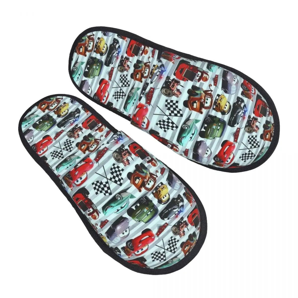 Custom Lightning McQueen Sport Cars Soft Scuff With Memory Foam Slippers Women Spa House Shoes