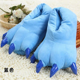 Cute Plush Toy Slippers Winter Animal Pajamas Stitch Tiger Dinosaur Paw Cartoon Warm Home Slippers Women Winter